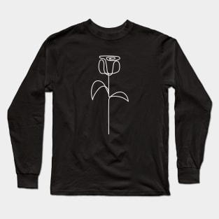 Rose Flower One Line Art Long Sleeve T-Shirt